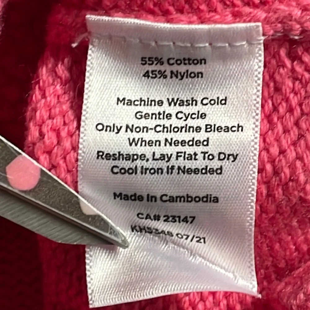 Talbots pink honeycomb cable mock neck knit sweater Size Medium P